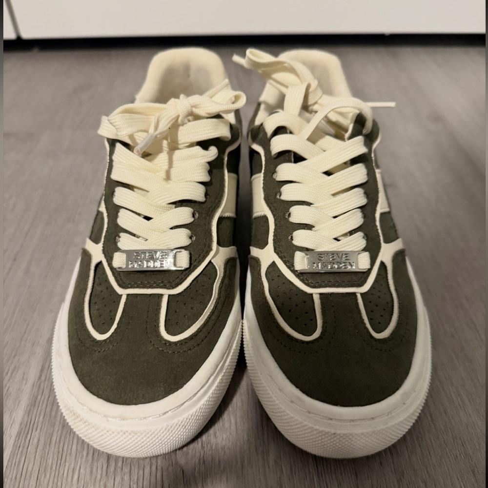 Steve Madden Olive and Cream Men's Sneakers